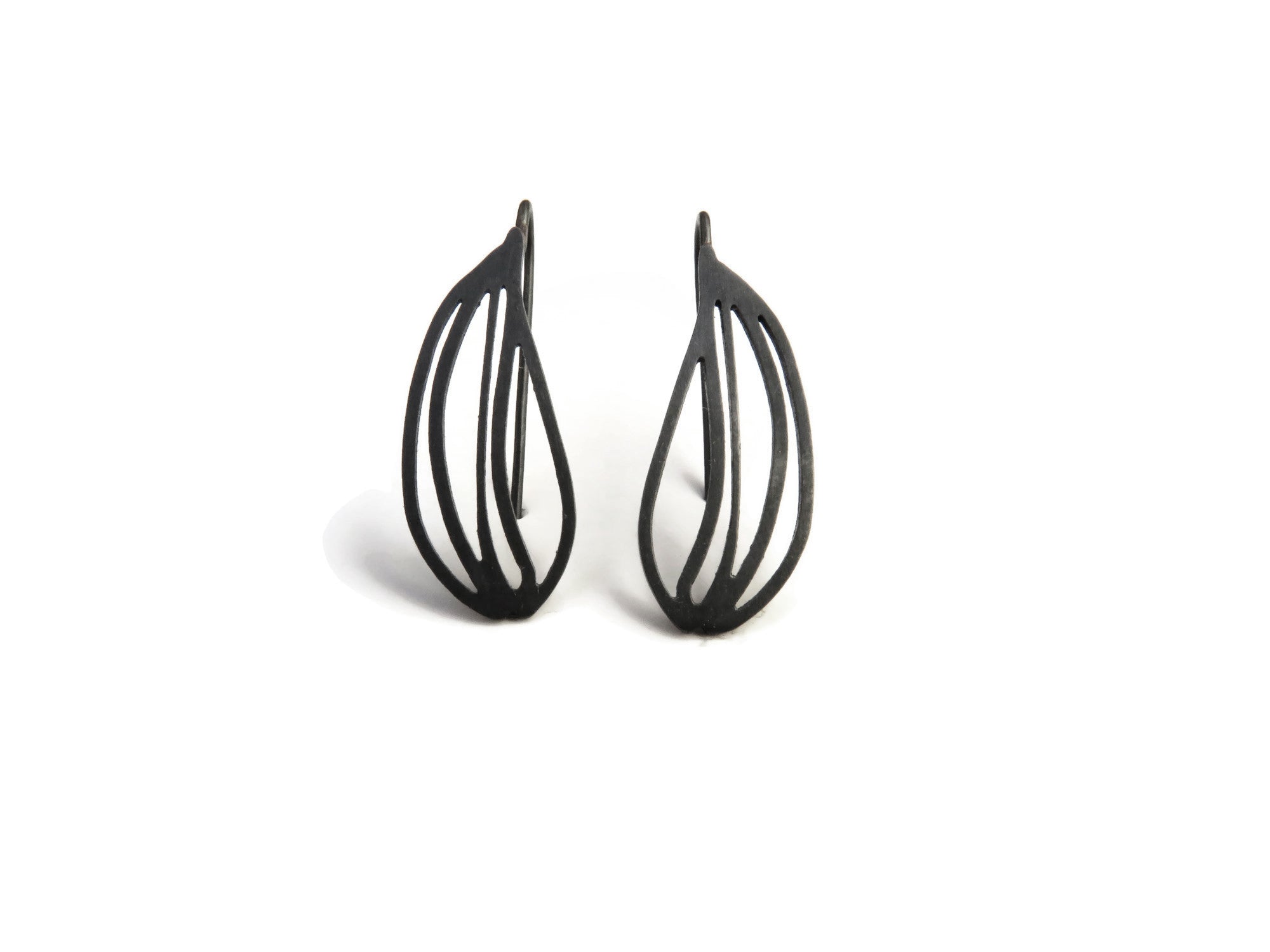 Organic Design Oxidized Silver Dangle Earrings | KimyaJoyas