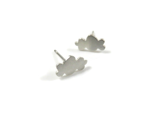 Tiny Clouds Earrings in Silver