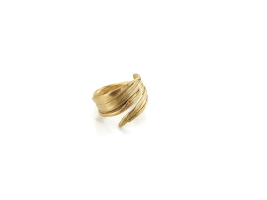 Adjustable Gold Plated Silver Ring