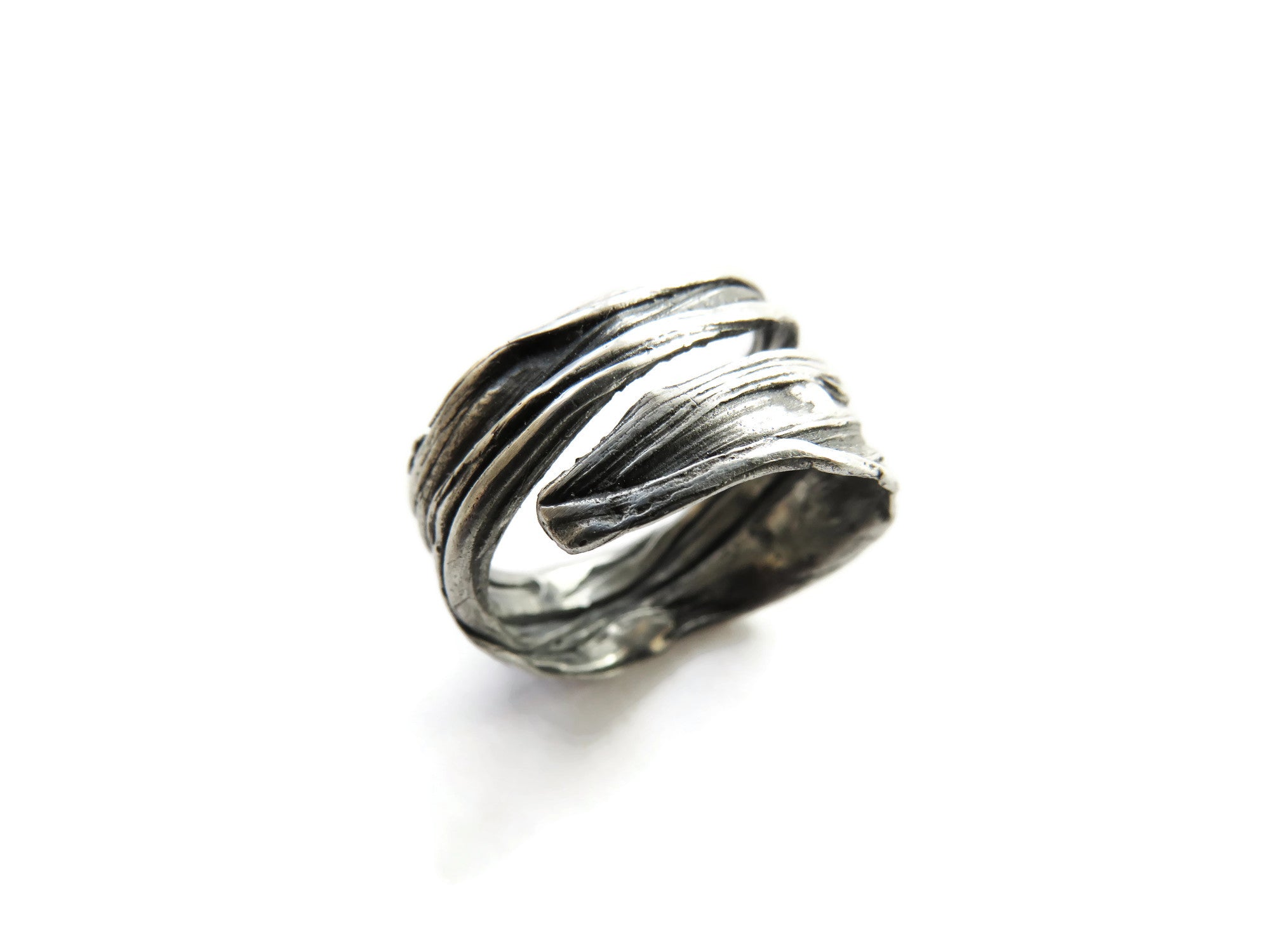 Adjustable Organic Silver Ring - KimyaJoyas