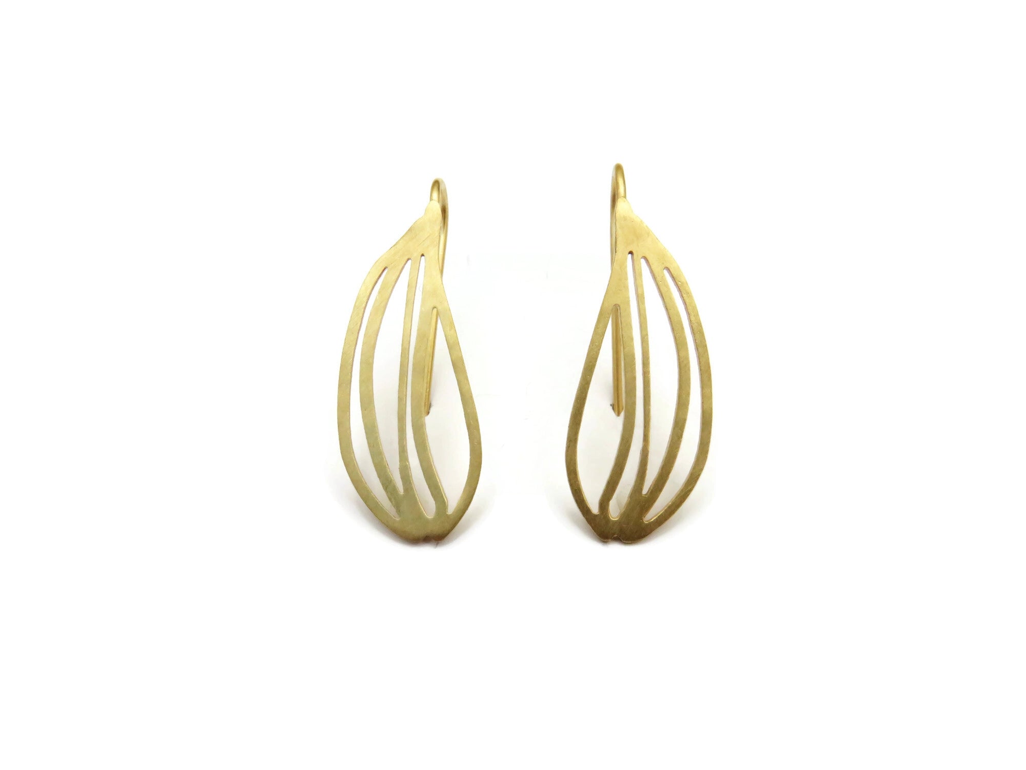 Botanical Gold Plated Dangle Earrings | KimyaJoyas