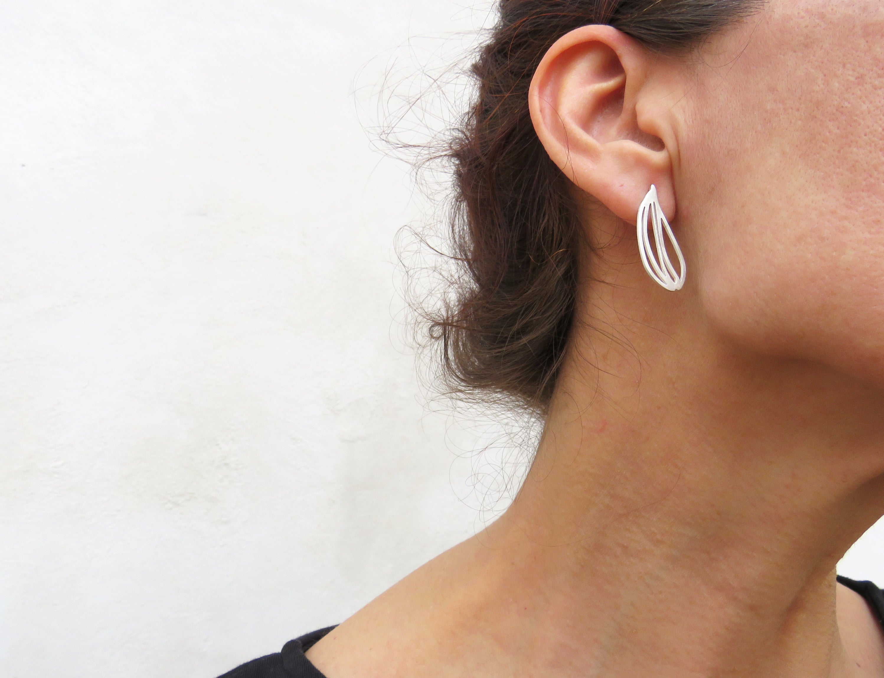 Botanical Silver Stud Earrings | KimyaJoyas