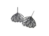 Floral Large Oxidized Silver Earrings