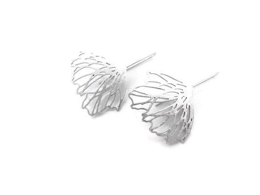 Floral Silver Dangle Earrings