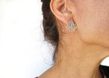 Floral Silver Stud Earrings