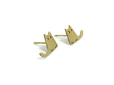 Gold Plated Silver Tiny Kitty Earrings - KimyaJoyas