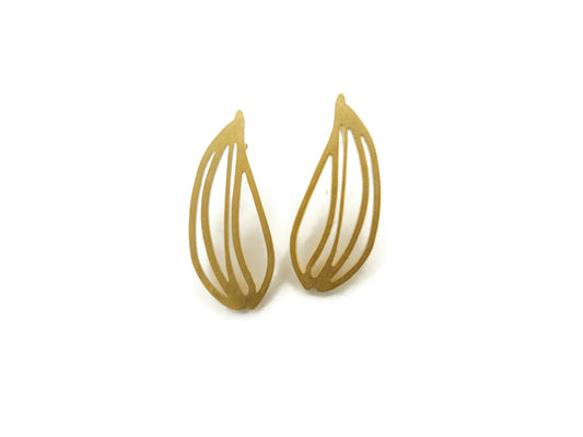 Botanical Gold Plated Stud Earrings | KimyaJoyas