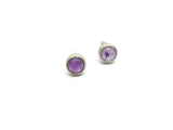 Tiny Amethyst Stud Silver Earrings | KimyaJoyas