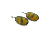 Bumble Bee Jasper Earrings in Oxidized Silver | KimyaJoyas