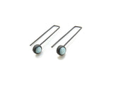 Larimar Oxidized Silver Dangle Earrings | KimyaJoyas