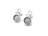 Raw Amethyst Silver Stud Earrings | KimyaJoyas