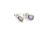 Raw Amethyst Silver Stud Earrings | KimyaJoyas