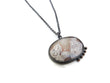 Agate Oxidized Silver and Copper Pendant