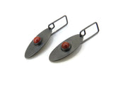 Red Jasper Dangle Oxidized Silver Earrings | KimyaJoyas