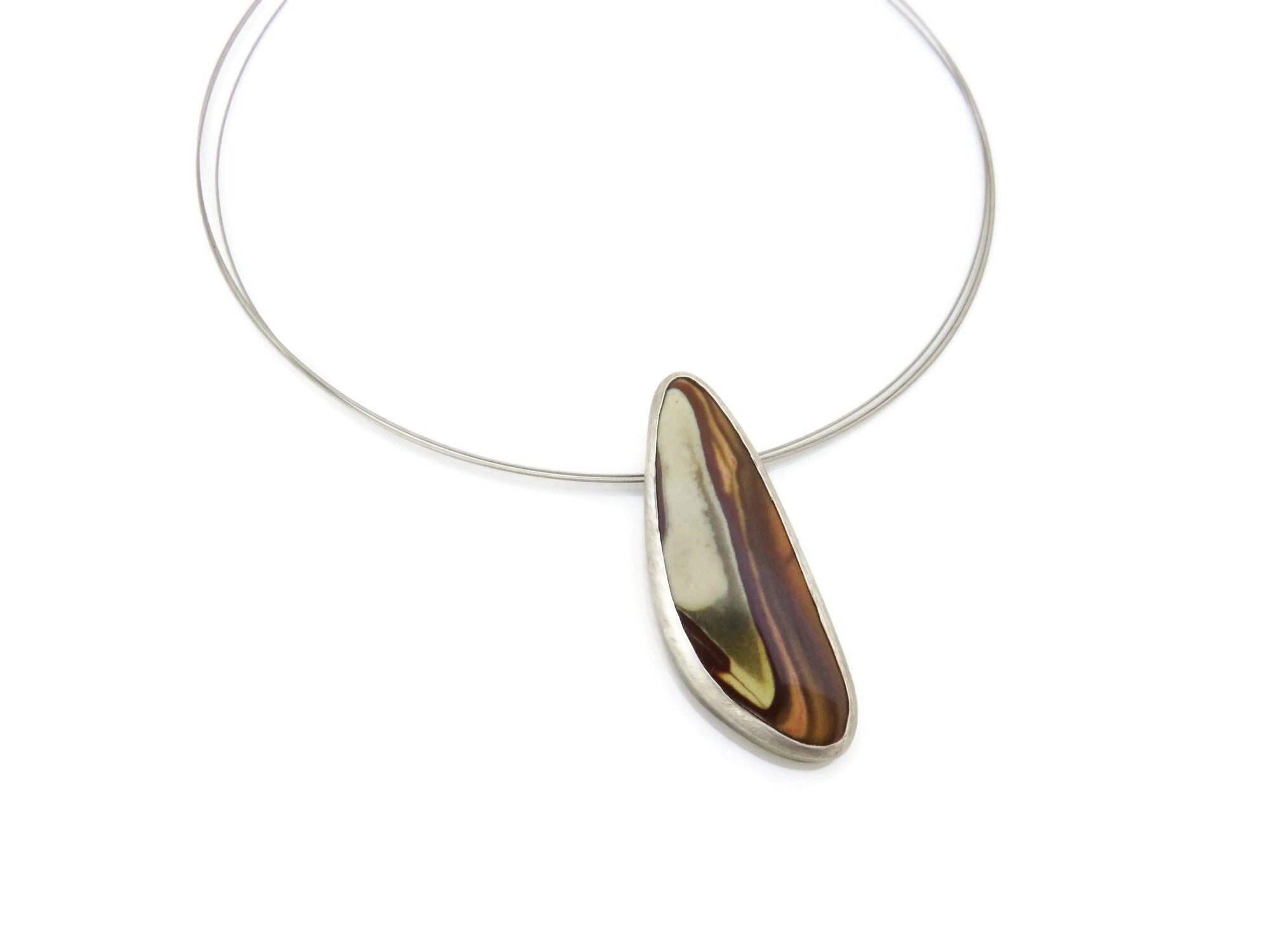 FreeForm Jasper Silver Necklace | KimyaJoyas