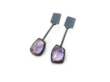 Faceted Amethyst Earrings in Oxidized Silver | KimyaJoyas