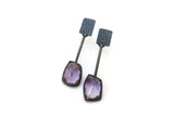 Faceted Amethyst Earrings in Oxidized Silver | KimyaJoyas