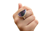 Amethyst Matte Silver Ring - Trapiche Amethyst | KimyaJoyas