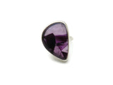 Amethyst Matte Silver Ring - Trapiche Amethyst | KimyaJoyas