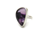 Amethyst Matte Silver Ring - Trapiche Amethyst | KimyaJoyas