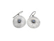 Moonstone Circular Silver Dangle Earrings | KimyaJoyas