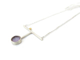 Necklace with Rough Amethyst in Silver and Gold | KimyaJoyas