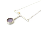 Necklace with Rough Amethyst in Silver and Gold | KimyaJoyas