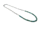 Apatite Beads and Silver Long Necklace | KimyaJoyas