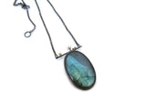 Labradorite Necklace in Oxidized Silver | KimyaJoyas