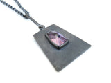 Amethyst Pendant in Oxidized Silver