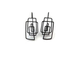 Lineal Oxidized Silver Dangle Earrings