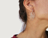 Lineal Silver Dangle Earrings