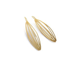 Long Botanical Gold Plated Dangle Earrings