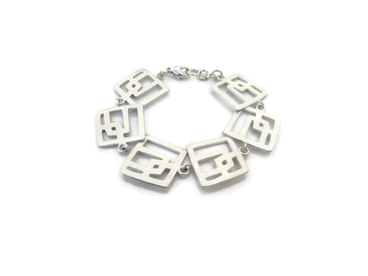 Modernist Link Silver Bracelet
