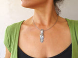 Natural Pattern Pearl Silver Pendant - KimyaJoyas