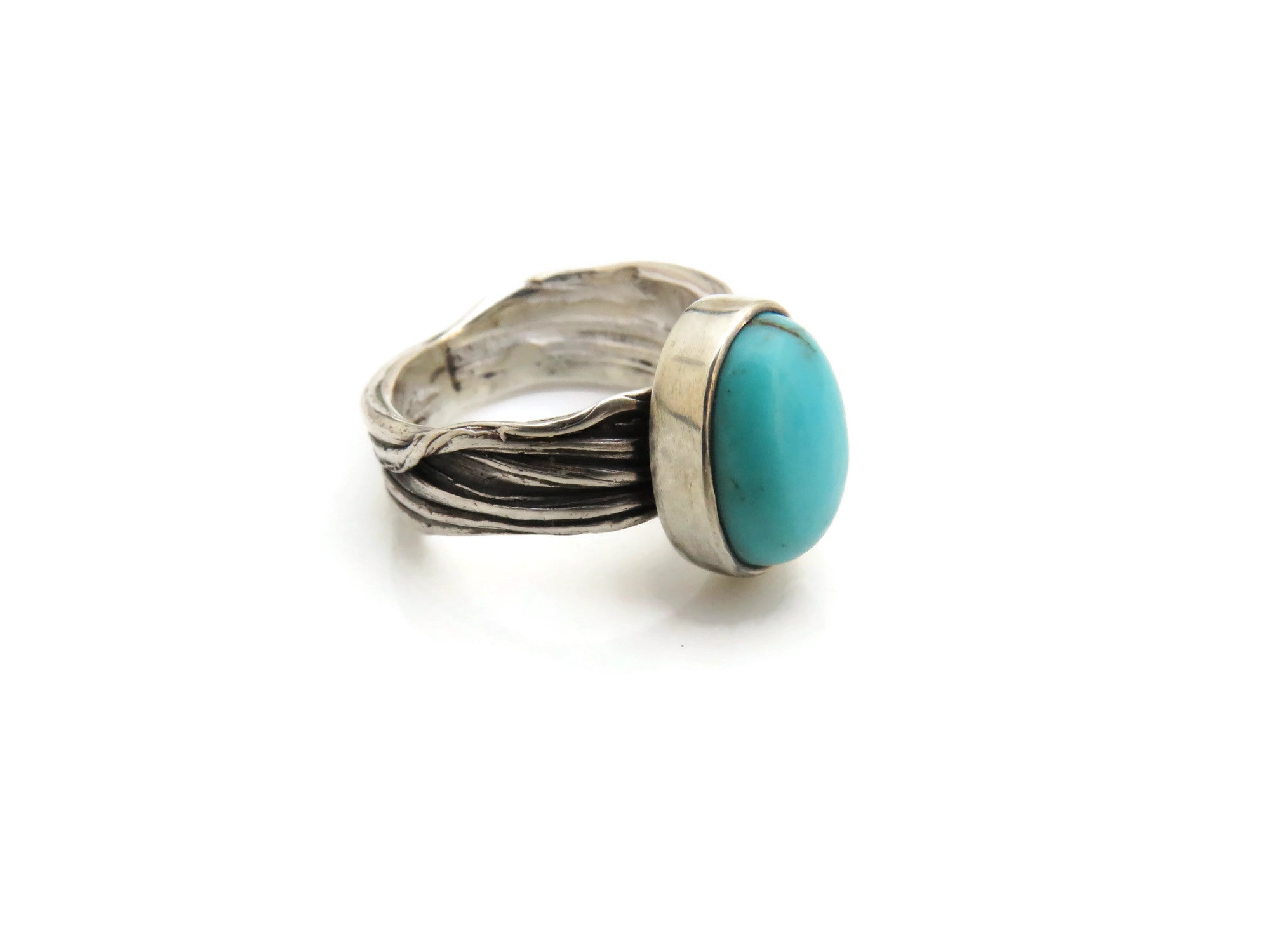 Natural Turquoise Silver Ring | KimyaJoyas