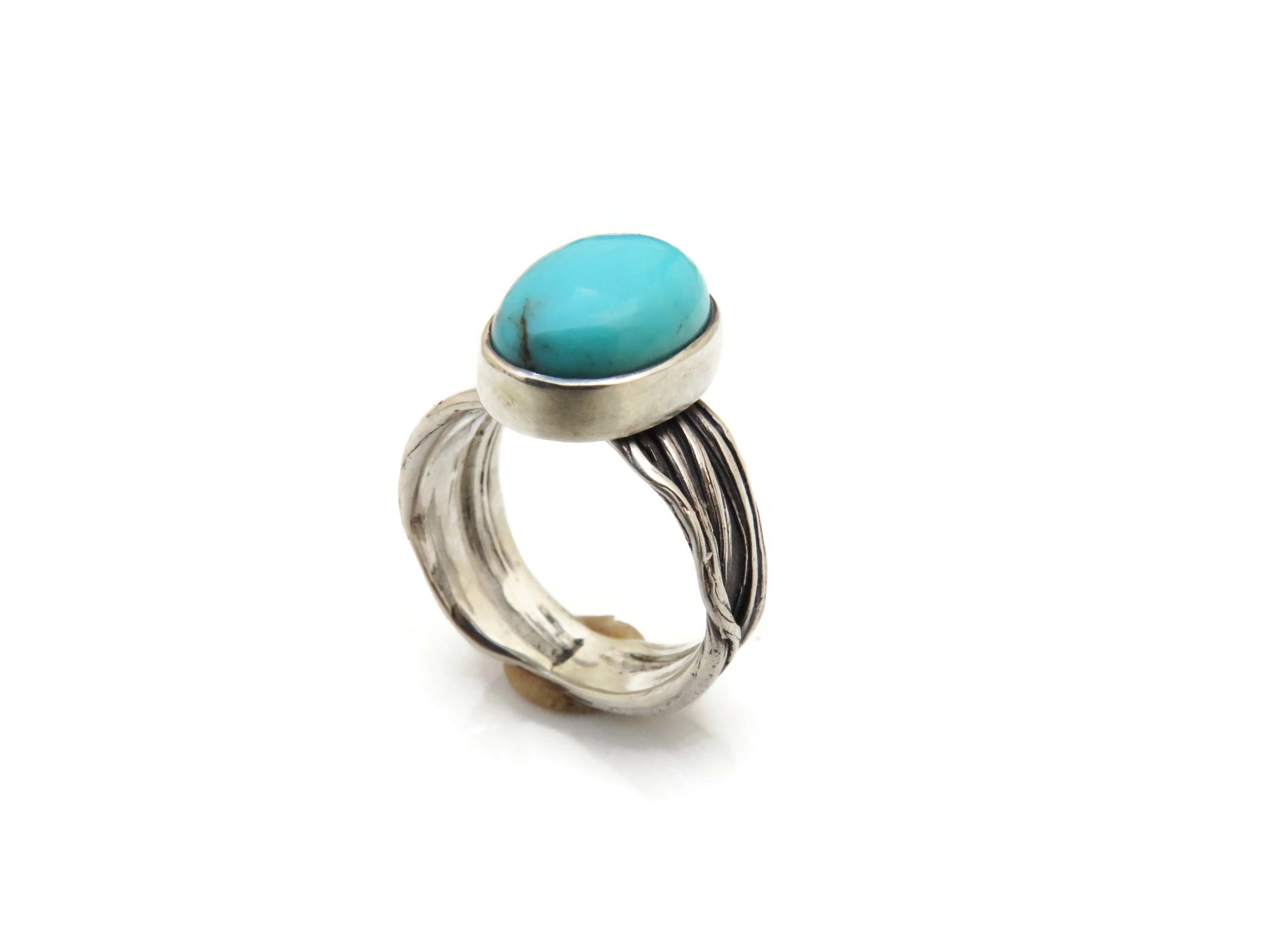Natural Turquoise Silver Ring | KimyaJoyas