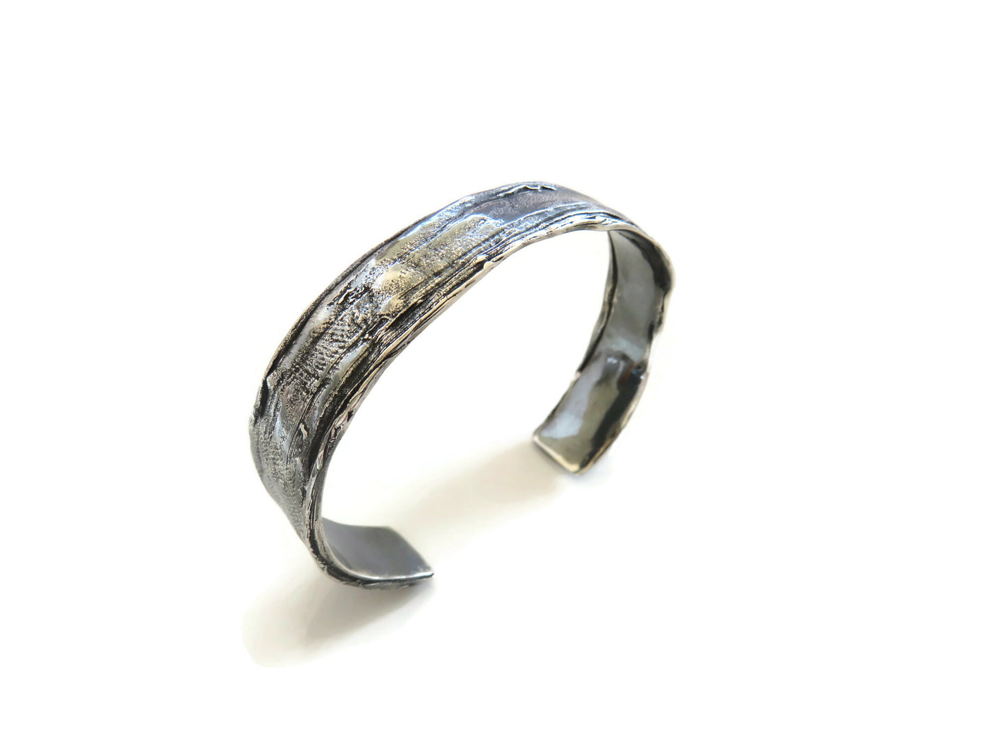Organic Texture Silver Cuff Bracelet