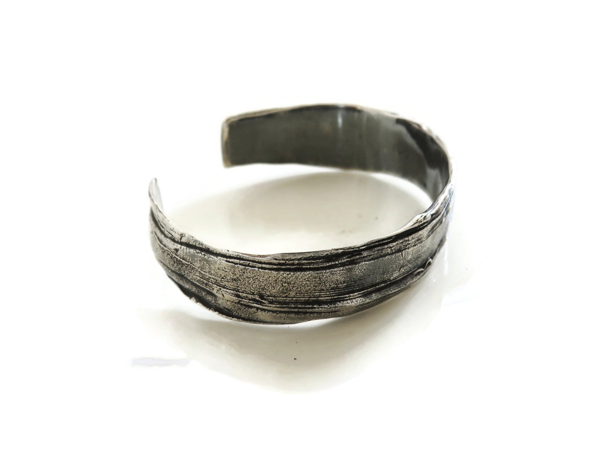 Organic Texture Silver Cuff Bracelet