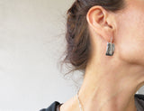 Organic Textured Silver Dangle Earrings