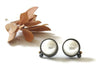 Pearl Oxidized Silver and Gold Earrings