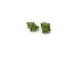 Raw Peridot Oxidized Silver Stud Earrings