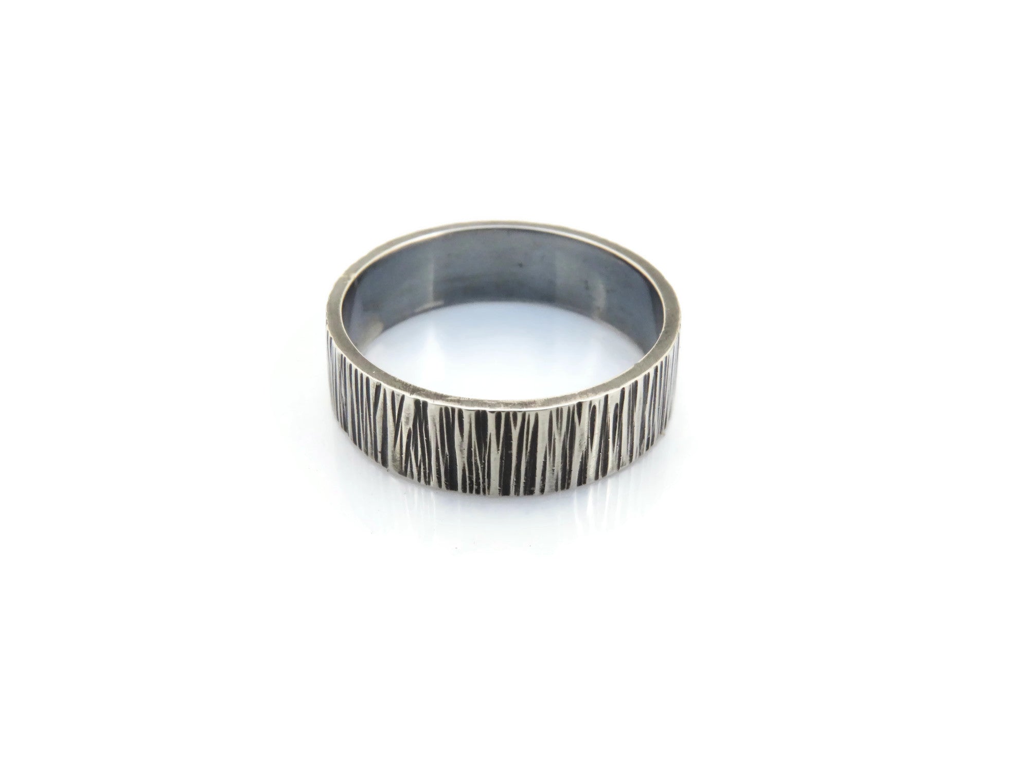 Textured Band Silver Ring | KimyaJoyas