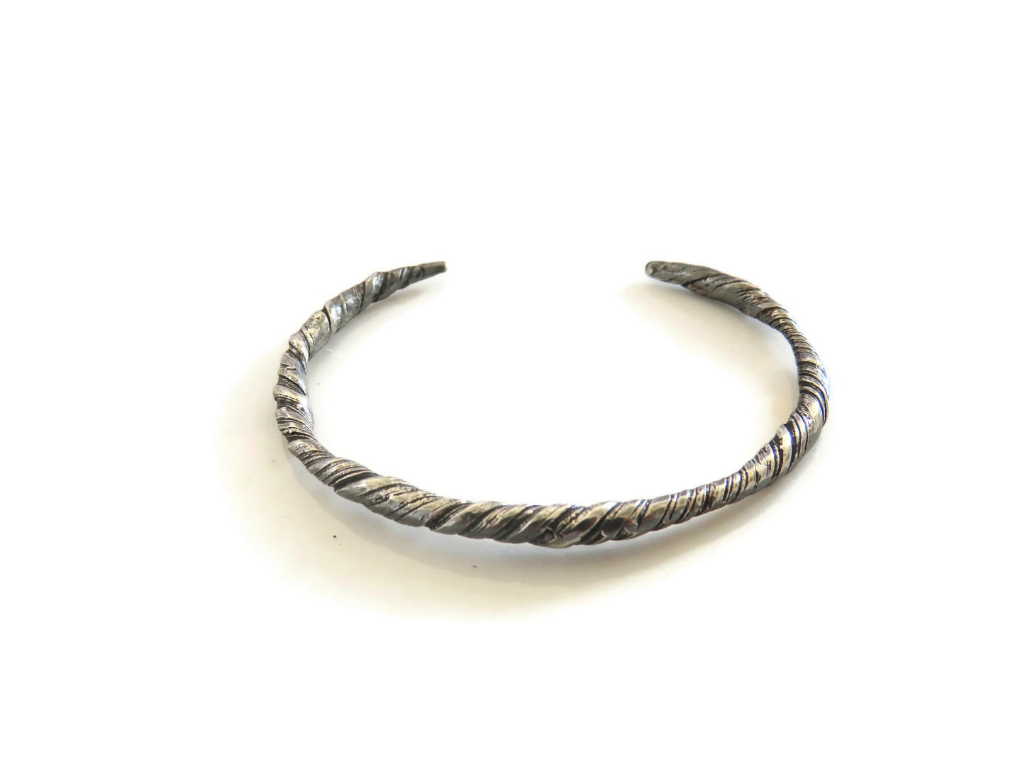Thin Organic Silver Cuff Bracelet