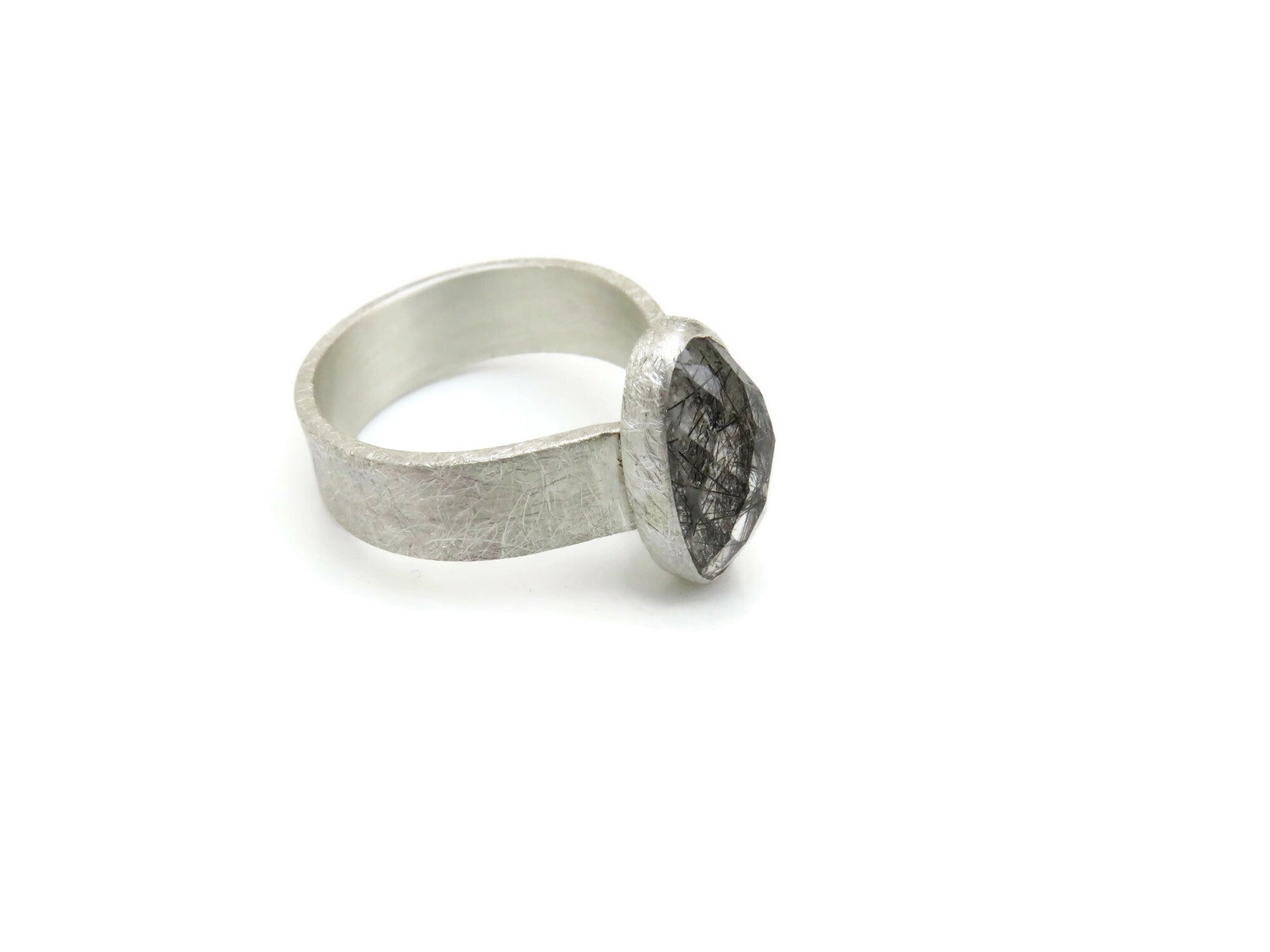 Tourmaline Quartz Silver Ring