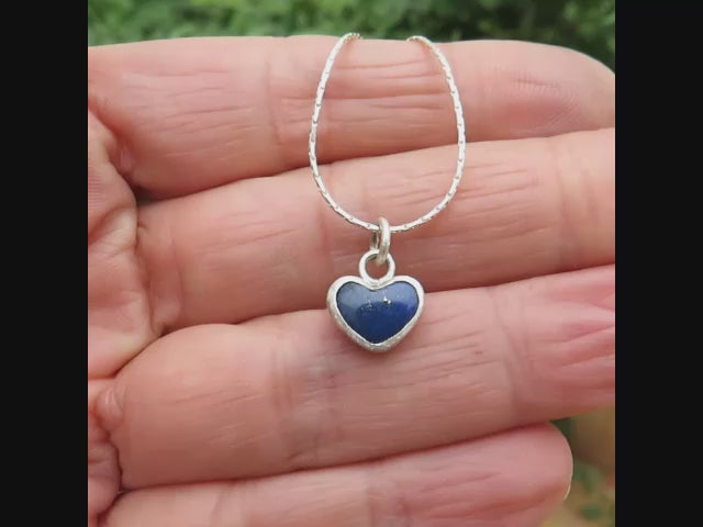 Tiny Lapis Lazuli Heart Pendant