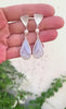 White Agate Earrings with Pearls in Silver | KimyaJoyas

