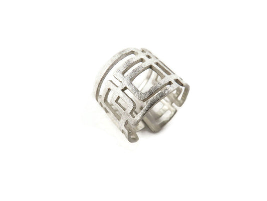 Adjustable Modernist Silver Ring KimyaJoyas