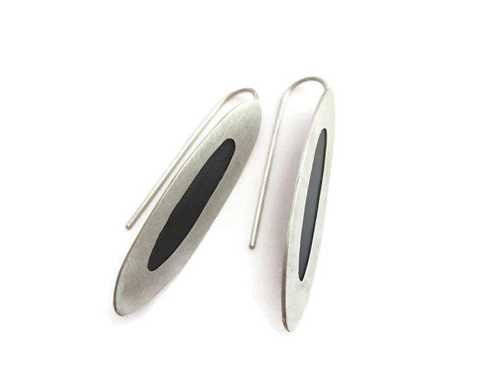 Asymmetrical Silver Dangle Earrings - Unique Jewelry | KimyaJoyas