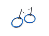 Blue Enamel Hoops Earrings - Colorful Enamel Jewels | KimyaJoyas